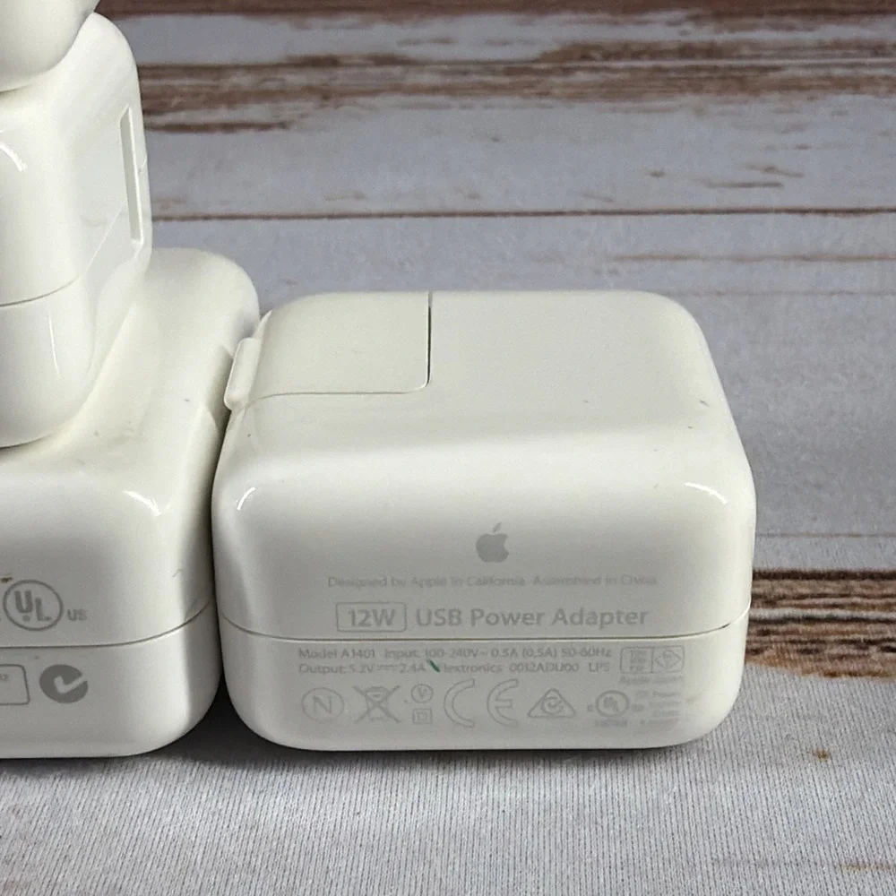 Lot of 5 OEM Apple 12W & 15W USB Power Adapter Wall Charger iPad iPhone A1401